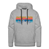 Premium Jackson Hole, Wyoming Hoodie - Retro Mountain & Birds Premium Men's Jackson Hole Sweatshirt / Hoodie - heather grey