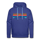 Premium Jackson Hole, Wyoming Hoodie - Retro Mountain & Birds Premium Men's Jackson Hole Sweatshirt / Hoodie - royalblue