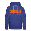 Premium Missoula, Montana Hoodie - Retro Mountain & Birds Premium Men's Missoula Sweatshirt / Hoodie - royalblue