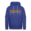 Premium Missoula, Montana Hoodie - Retro Mountain & Birds Premium Men's Missoula Sweatshirt / Hoodie - royalblue