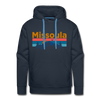 Premium Missoula, Montana Hoodie - Retro Mountain & Birds Premium Men's Missoula Sweatshirt / Hoodie - navy