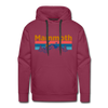 Premium Mammoth, California Hoodie - Retro Mountain & Birds Premium Men's Mammoth Sweatshirt / Hoodie - burgundy
