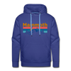 Premium Mammoth, California Hoodie - Retro Mountain & Birds Premium Men's Mammoth Sweatshirt / Hoodie