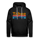 Premium Lake Tahoe, California Hoodie - Retro Mountain & Birds Premium Men's Lake Tahoe Sweatshirt / Hoodie - black