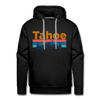 Premium Lake Tahoe, California Hoodie - Retro Mountain & Birds Premium Men's Lake Tahoe Sweatshirt / Hoodie