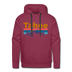 Premium Lake Tahoe, California Hoodie - Retro Mountain & Birds Premium Men's Lake Tahoe Sweatshirt / Hoodie - burgundy