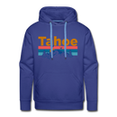 Premium Lake Tahoe, California Hoodie - Retro Mountain & Birds Premium Men's Lake Tahoe Sweatshirt / Hoodie - royalblue