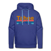 Premium Lake Tahoe, California Hoodie - Retro Mountain & Birds Premium Men's Lake Tahoe Sweatshirt / Hoodie