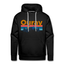 Premium Ouray, Colorado Hoodie - Retro Mountain & Birds Premium Men's Ouray Sweatshirt / Hoodie - black