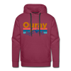 Premium Ouray, Colorado Hoodie - Retro Mountain & Birds Premium Men's Ouray Sweatshirt / Hoodie - burgundy