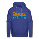 Premium Ouray, Colorado Hoodie - Retro Mountain & Birds Premium Men's Ouray Sweatshirt / Hoodie - royalblue