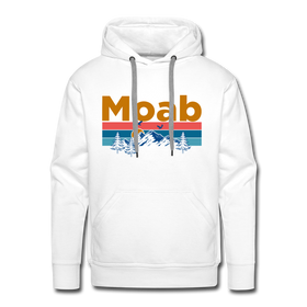 Premium Moab, Utah Hoodie - Retro Mountain & Birds Premium Men's Moab Sweatshirt / Hoodie - white