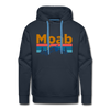 Premium Moab, Utah Hoodie - Retro Mountain & Birds Premium Men's Moab Sweatshirt / Hoodie - navy