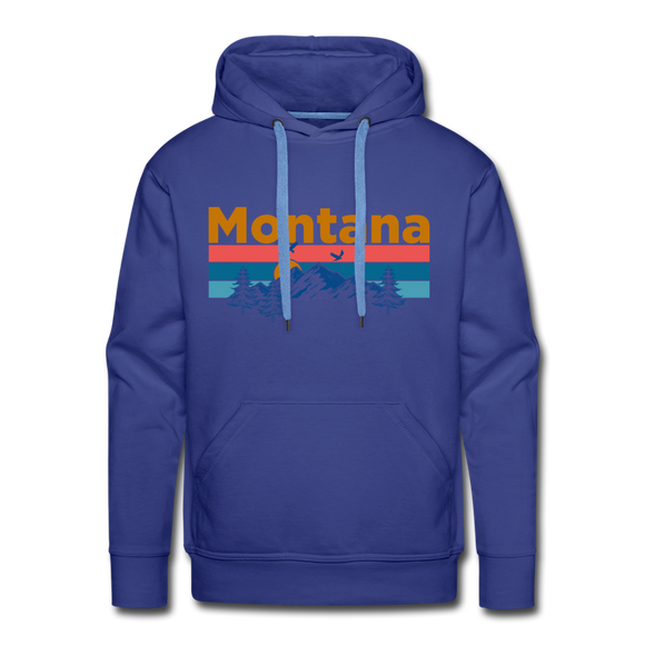 Premium Montana Hoodie - Retro Mountain & Birds Premium Men's Montana Sweatshirt / Hoodie - royalblue