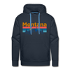 Premium Montana Hoodie - Retro Mountain & Birds Premium Men's Montana Sweatshirt / Hoodie - navy