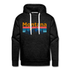 Premium Montana Hoodie - Retro Mountain & Birds Premium Men's Montana Sweatshirt / Hoodie - charcoal grey