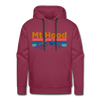 Premium Mt Hood, Oregon Hoodie - Retro Mountain & Birds Premium Men's Mt Hood Sweatshirt / Hoodie - burgundy