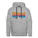 Premium Mt Hood, Oregon Hoodie - Retro Mountain & Birds Premium Men's Mt Hood Sweatshirt / Hoodie - heather grey