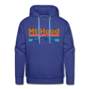 Premium Mt Hood, Oregon Hoodie - Retro Mountain & Birds Premium Men's Mt Hood Sweatshirt / Hoodie - royalblue