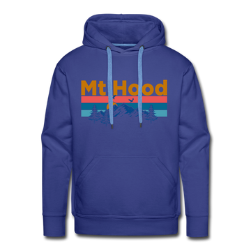 Premium Mt Hood, Oregon Hoodie - Retro Mountain & Birds Premium Men's Mt Hood Sweatshirt / Hoodie - royalblue