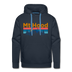 Premium Mt Hood, Oregon Hoodie - Retro Mountain & Birds Premium Men's Mt Hood Sweatshirt / Hoodie - navy