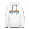 Premium North Carolina Hoodie - Retro Mountain & Birds Premium Men's North Carolina Sweatshirt / Hoodie - white