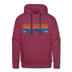 Premium North Carolina Hoodie - Retro Mountain & Birds Premium Men's North Carolina Sweatshirt / Hoodie - burgundy