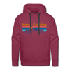 Premium North Carolina Hoodie - Retro Mountain & Birds Premium Men's North Carolina Sweatshirt / Hoodie - burgundy