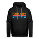 Premium Park City, Utah Hoodie - Retro Mountain & Birds Premium Men's Park City Sweatshirt / Hoodie - black