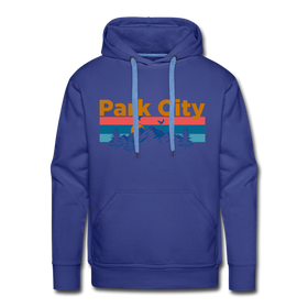 Premium Park City, Utah Hoodie - Retro Mountain & Birds Premium Men's Park City Sweatshirt / Hoodie - royalblue