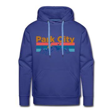 Premium Park City, Utah Hoodie - Retro Mountain & Birds Premium Men's Park City Sweatshirt / Hoodie - royalblue