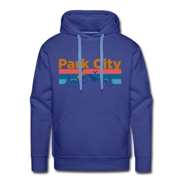 Premium Park City, Utah Hoodie - Retro Mountain & Birds Premium Men's Park City Sweatshirt / Hoodie - royalblue