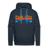 Premium Park City, Utah Hoodie - Retro Mountain & Birds Premium Men's Park City Sweatshirt / Hoodie - navy