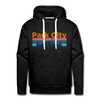 Premium Park City, Utah Hoodie - Retro Mountain & Birds Premium Men's Park City Sweatshirt / Hoodie - charcoal grey
