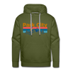 Premium Park City, Utah Hoodie - Retro Mountain & Birds Premium Men's Park City Sweatshirt / Hoodie - olive green