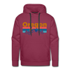 Premium Oregon Hoodie - Retro Mountain & Birds Premium Men's Oregon Sweatshirt / Hoodie - burgundy