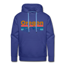 Premium Oregon Hoodie - Retro Mountain & Birds Premium Men's Oregon Sweatshirt / Hoodie - royalblue