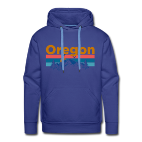 Premium Oregon Hoodie - Retro Mountain & Birds Premium Men's Oregon Sweatshirt / Hoodie - royalblue