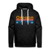 Premium Oregon Hoodie - Retro Mountain & Birds Premium Men's Oregon Sweatshirt / Hoodie