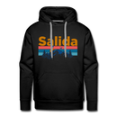 Premium Salida, Colorado Hoodie - Retro Mountain & Birds Premium Men's Salida Sweatshirt / Hoodie - black