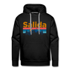 Premium Salida, Colorado Hoodie - Retro Mountain & Birds Premium Men's Salida Sweatshirt / Hoodie - black