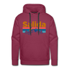 Premium Salida, Colorado Hoodie - Retro Mountain & Birds Premium Men's Salida Sweatshirt / Hoodie - burgundy