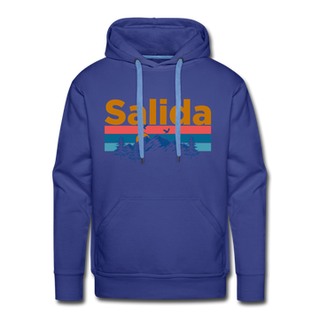 Premium Salida, Colorado Hoodie - Retro Mountain & Birds Premium Men's Salida Sweatshirt / Hoodie - royalblue