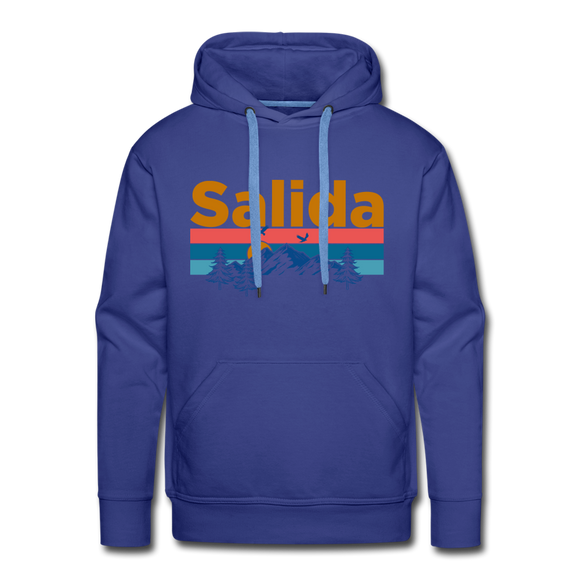 Premium Salida, Colorado Hoodie - Retro Mountain & Birds Premium Men's Salida Sweatshirt / Hoodie - royalblue