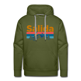 Premium Salida, Colorado Hoodie - Retro Mountain & Birds Premium Men's Salida Sweatshirt / Hoodie