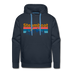Premium Steamboat, Colorado Hoodie - Retro Mountain & Birds Premium Men's Steamboat Sweatshirt / Hoodie - navy