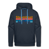 Premium Steamboat, Colorado Hoodie - Retro Mountain & Birds Premium Men's Steamboat Sweatshirt / Hoodie - navy