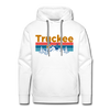 Premium Truckee, California Hoodie - Retro Mountain & Birds Premium Men's Truckee Sweatshirt / Hoodie - white