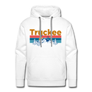 Premium Truckee, California Hoodie - Retro Mountain & Birds Premium Men's Truckee Sweatshirt / Hoodie - white