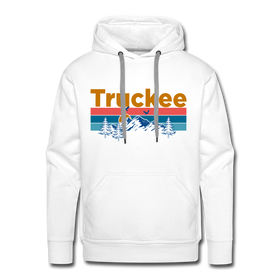 Premium Truckee, California Hoodie - Retro Mountain & Birds Premium Men's Truckee Sweatshirt / Hoodie - white